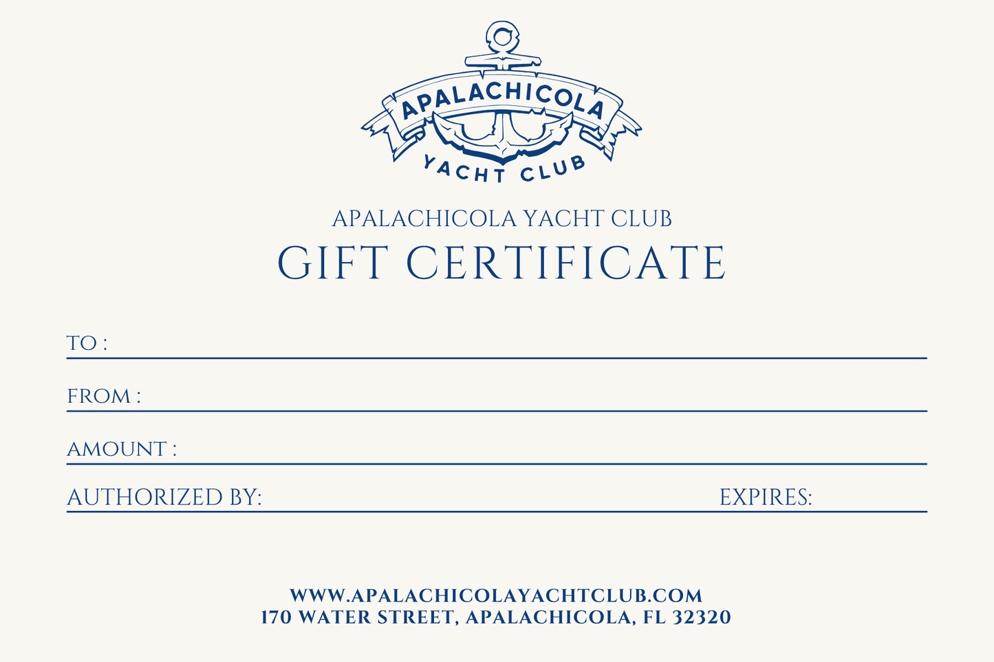 AYC Gift Certificate
